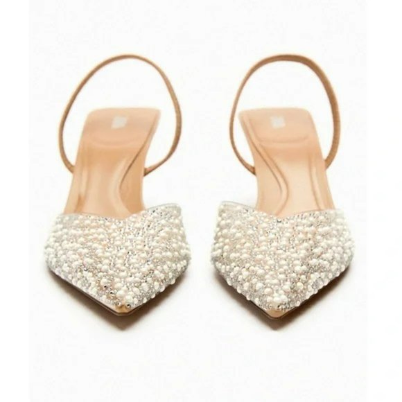 ZARA PEARL HEELED SLINGBACKS - Picture 3 of 6